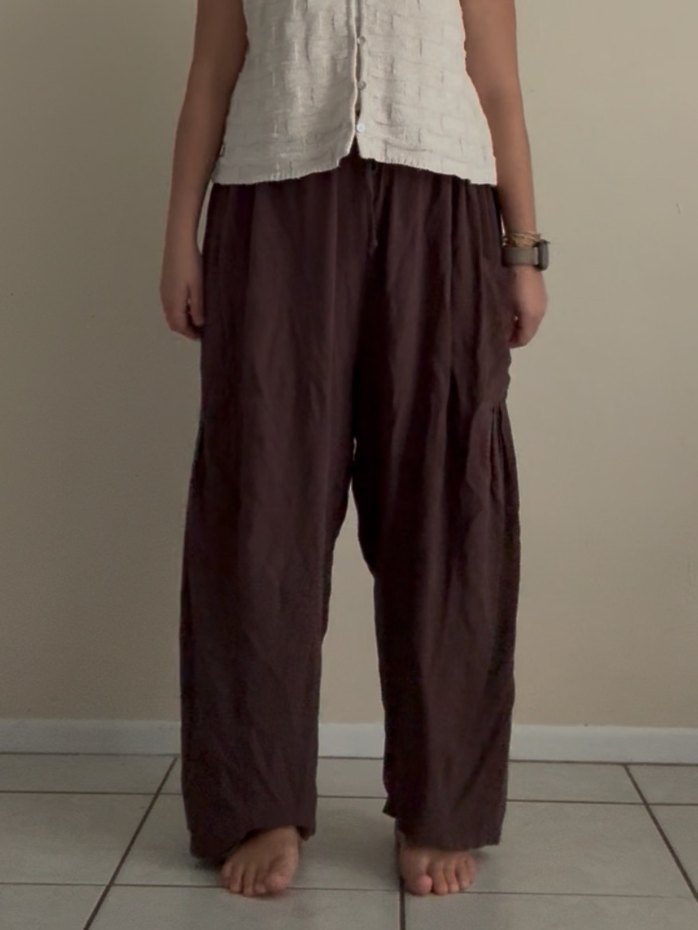 Everyday Wide-Leg Linen Pants in Dark Brown